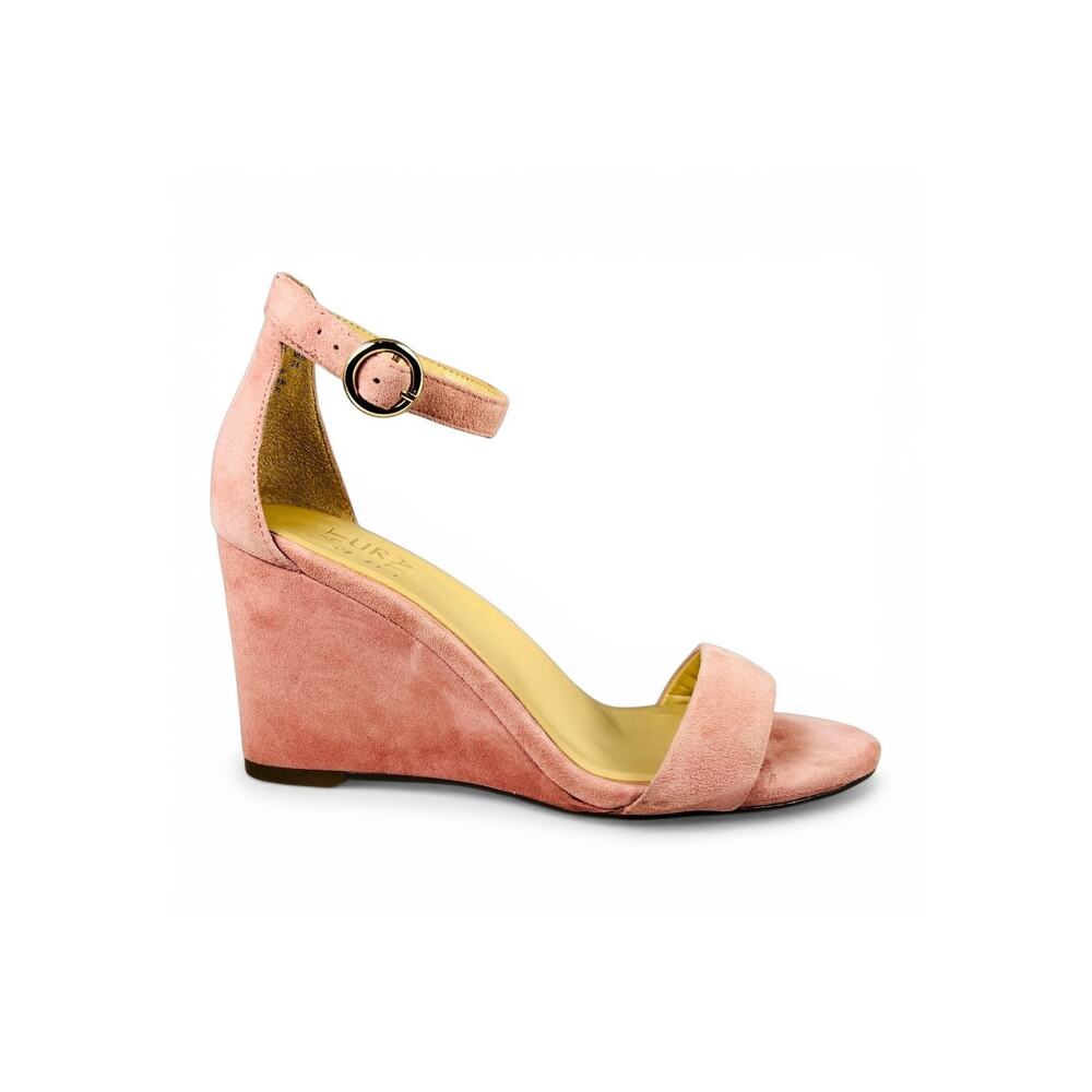 Naturalizer Kierra Rosewood Suede Ankle Strap Wedge Sandals N5 Contour+ Size 7